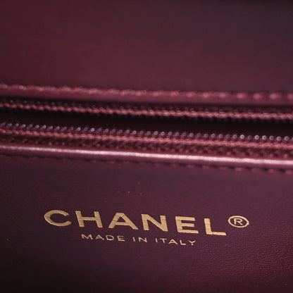 Chanel Calfskin Chevron Quilted Medal Flap Burgundy 6 of 10