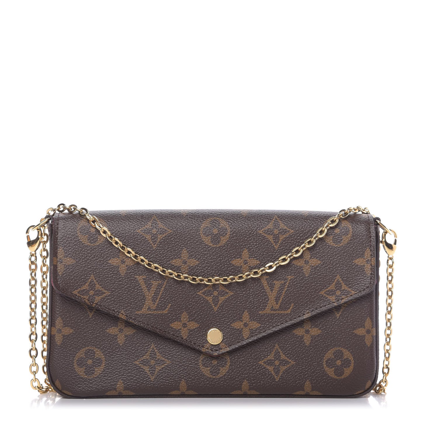 Monogram Pochette Felicie Chain Wallet Fuchsia