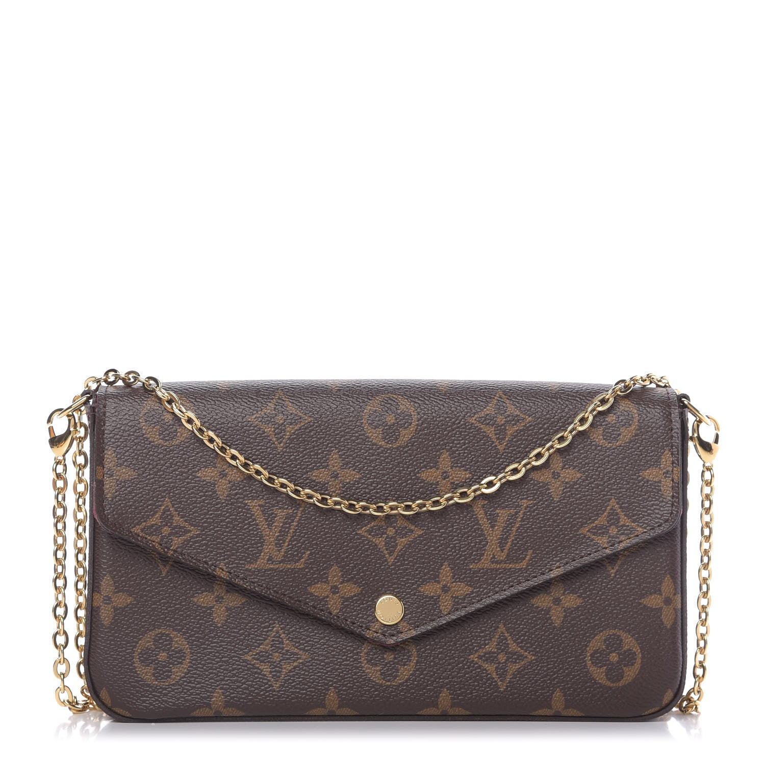 Louis Vuitton Monogram Pochette Felicie Chain Wallet Fuchsia 1 of 11