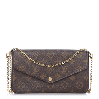 Louis Vuitton Monogram Pochette Felicie Chain Wallet Fuchsia 1 of 11