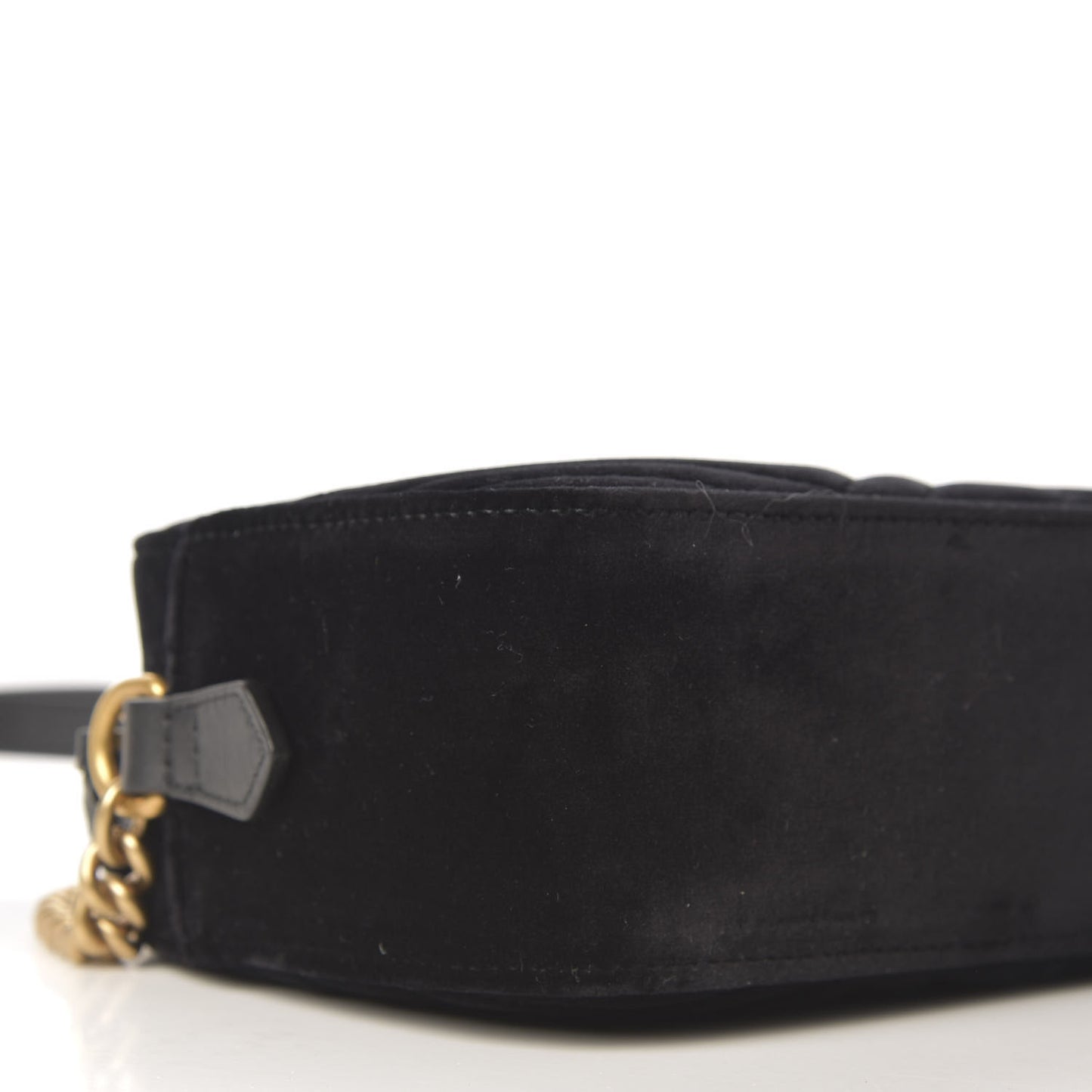 Velvet Matelasse Small GG Marmont Chain Shoulder Bag Black
