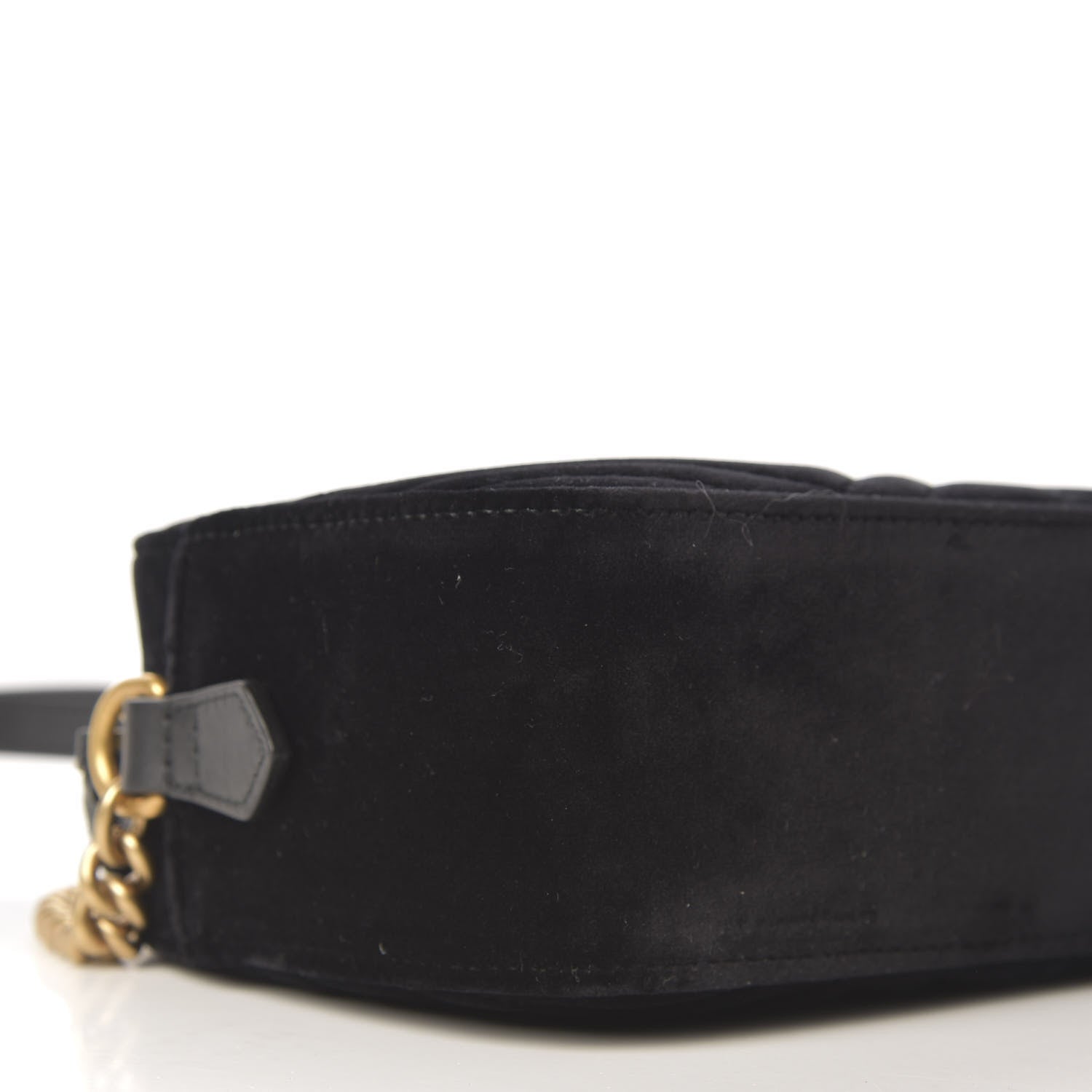 Gucci Velvet Matelasse Small GG Marmont Chain Shoulder Bag Black 6 of 9