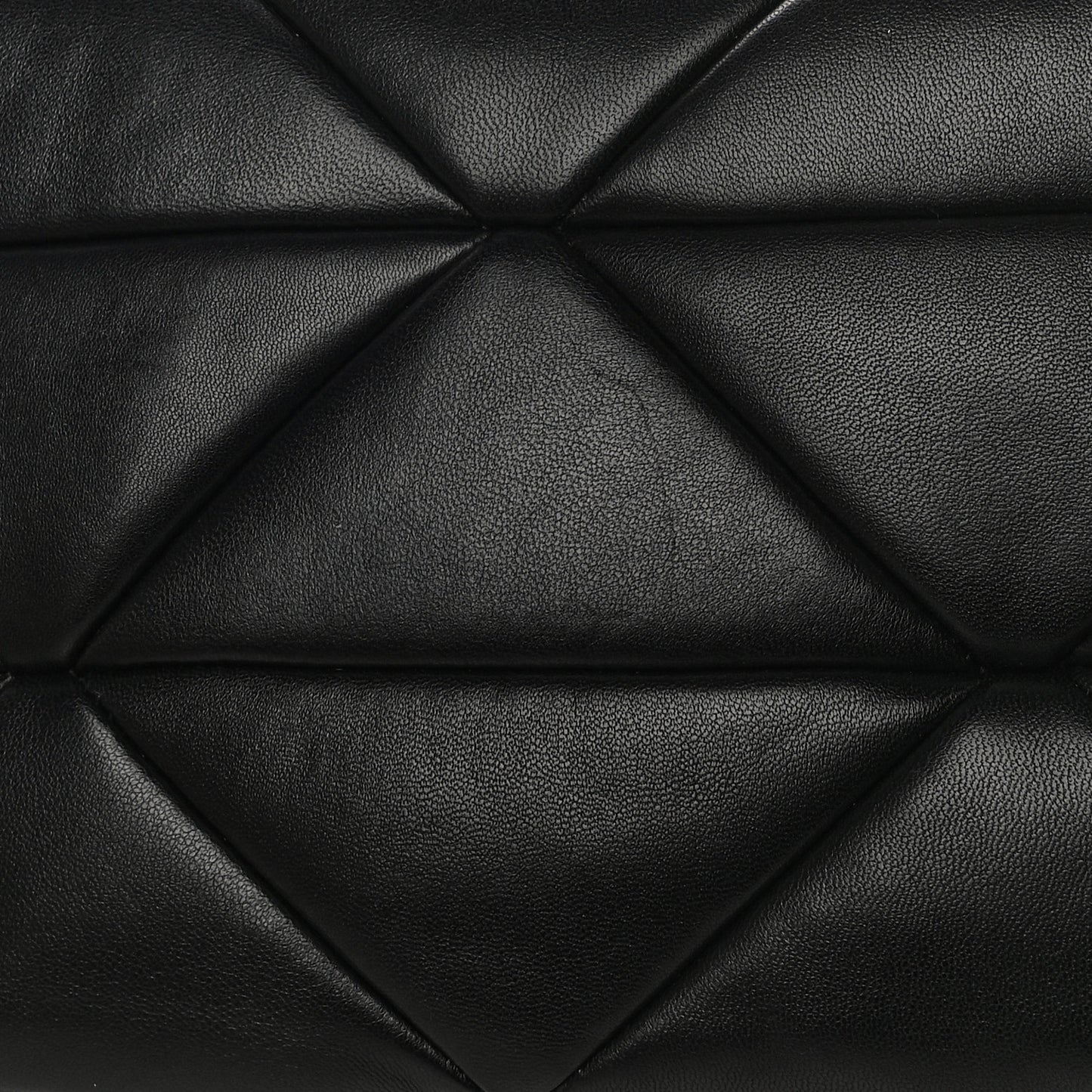 Nappa Re-Nylon Triangle Quilted Patchwork System Flap Shoulder Bag Black