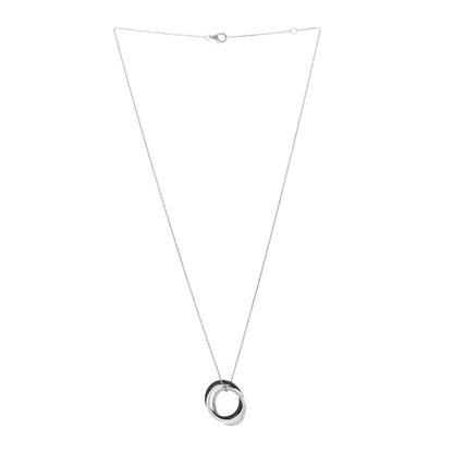 Cartier 18K White Gold Black Ceramic Diamond Trinity Pendant Necklace 2 of 3