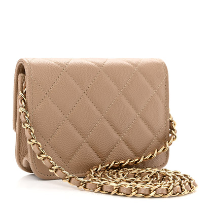 Chanel Caviar Quilted Mini Chain Bag Dark Beige 3 of 12