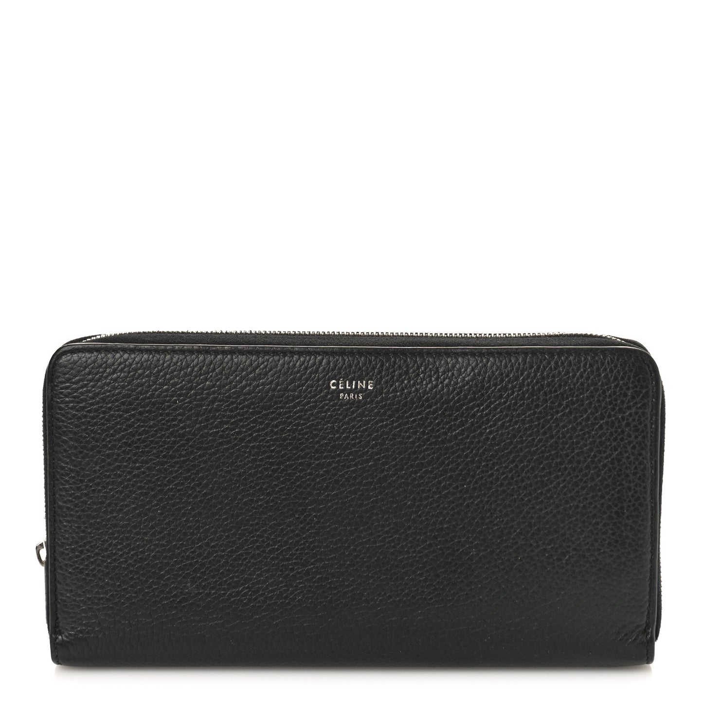 Calfskin Large Zip Around Multifunction Wallet Black Citron