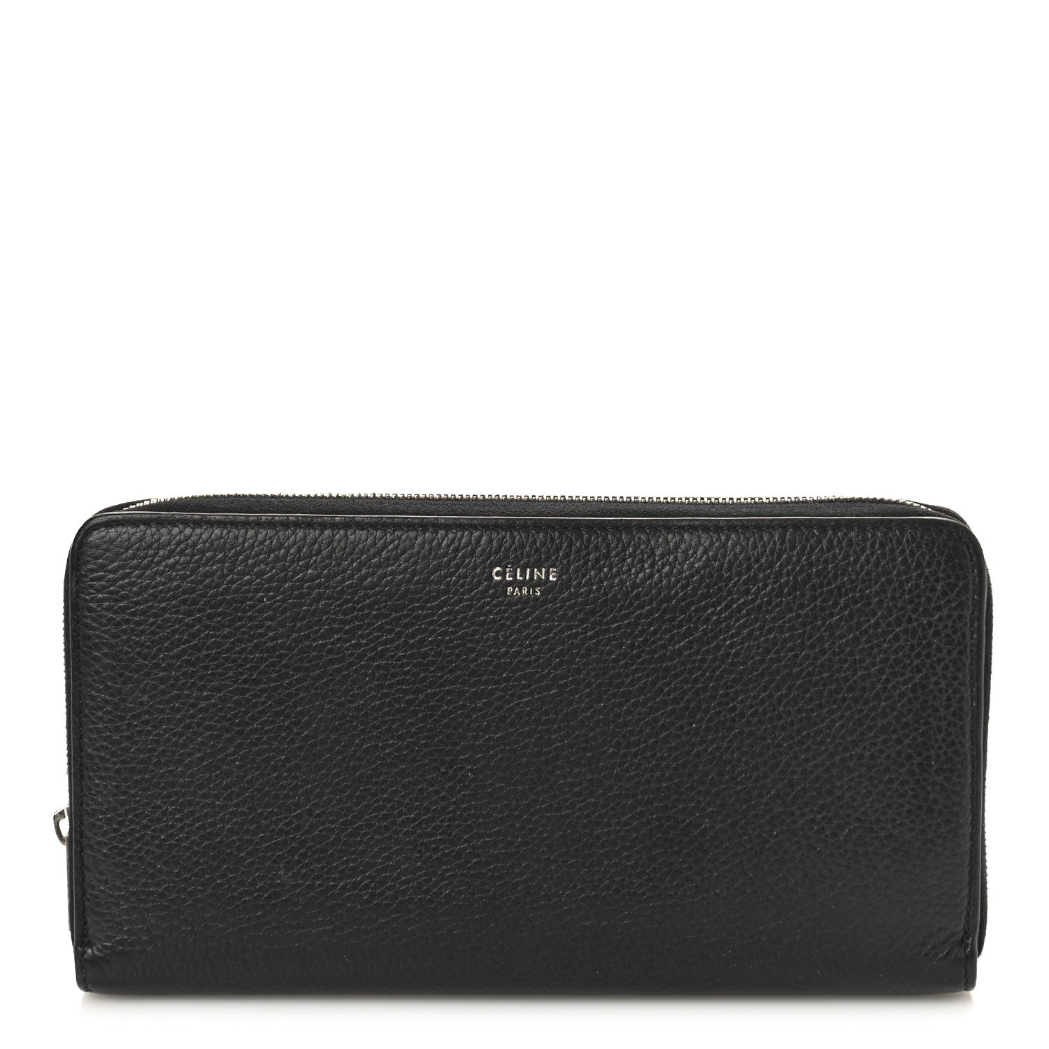 Celine Calfskin Large Zip Around Multifunction Wallet Black Citron 1 of 8