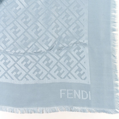 Fendi Silk Wool FF Scarf Light Blue 2 of 4