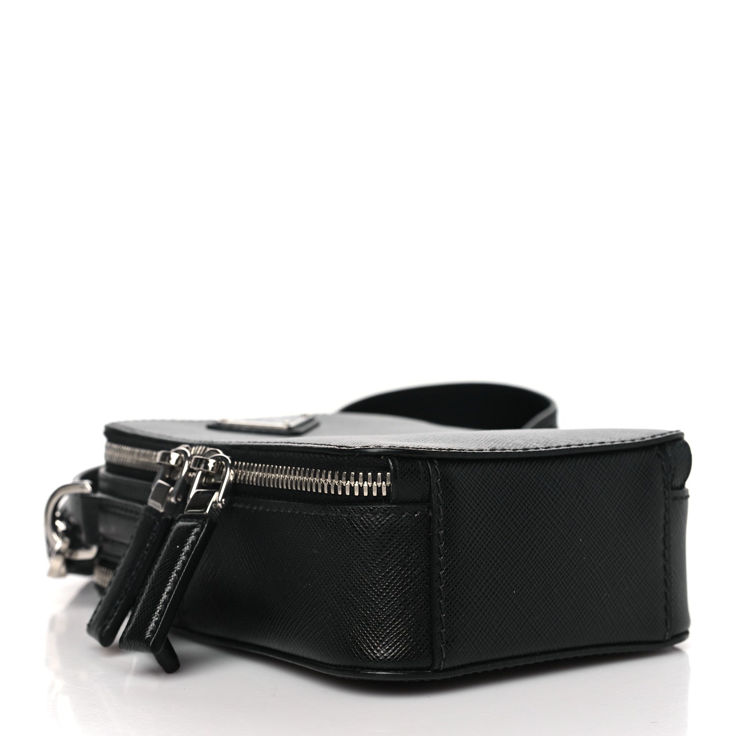 Prada Saffiano Travel Brique Crossbody Messenger Bag Black 4 of 10
