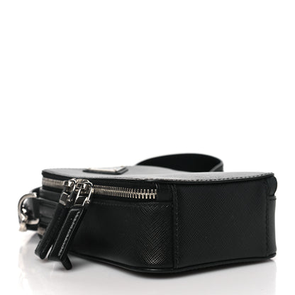 Prada Saffiano Travel Brique Crossbody Messenger Bag Black 4 of 10