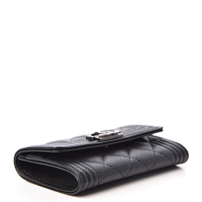 Chanel Caviar Quilted Boy Flap Card Holder Black 4 of 9