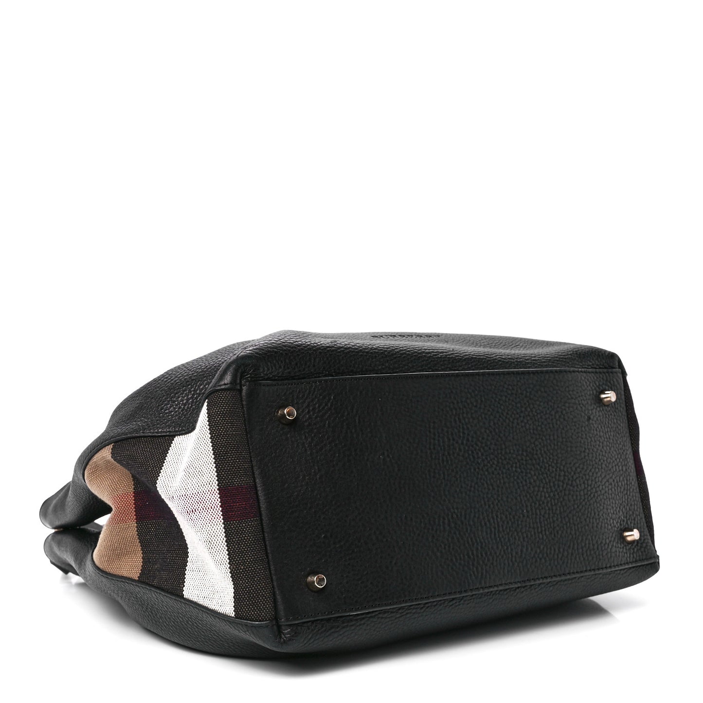 Grainy Calfskin House Check Medium Maidstone Black