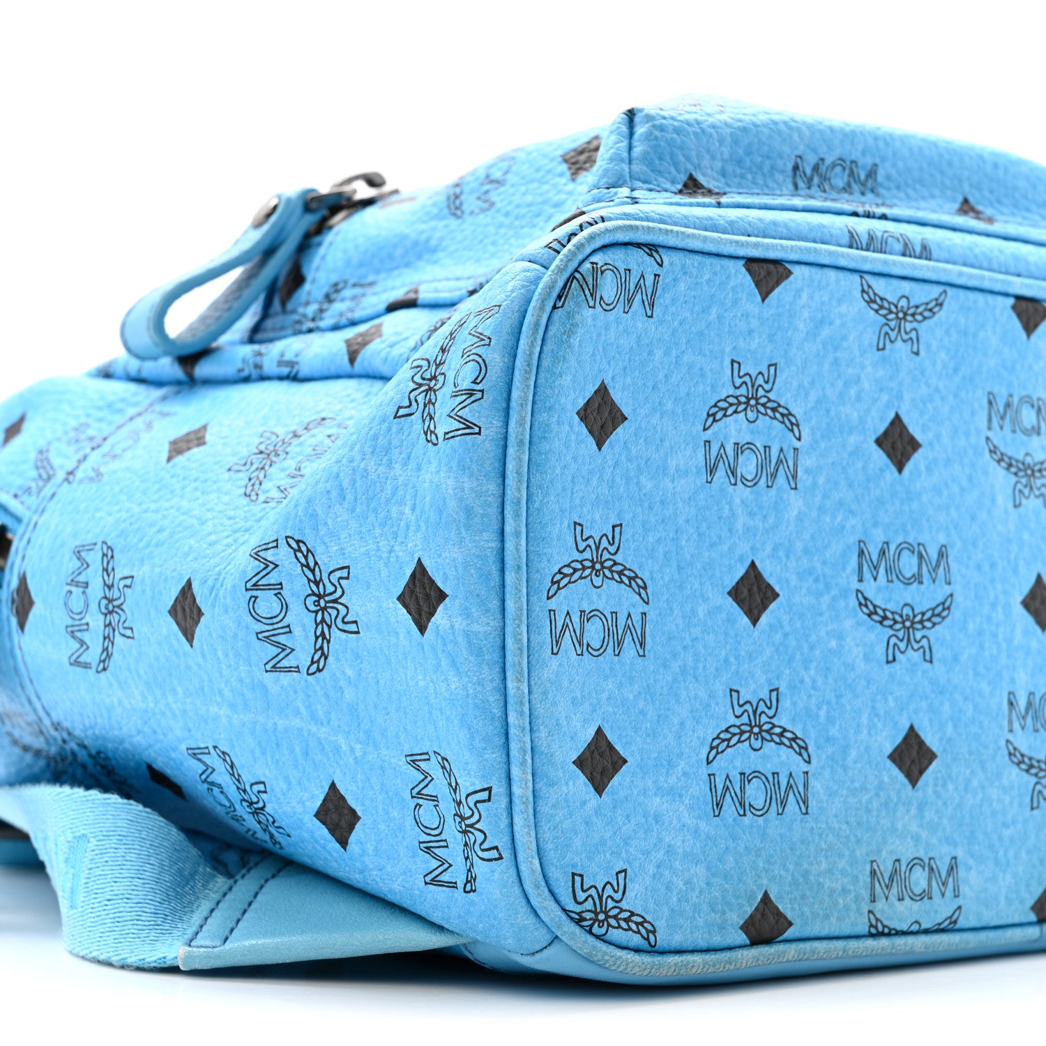 MCM Visetos Studded Small Stark  Backpack Blue 9 of 13