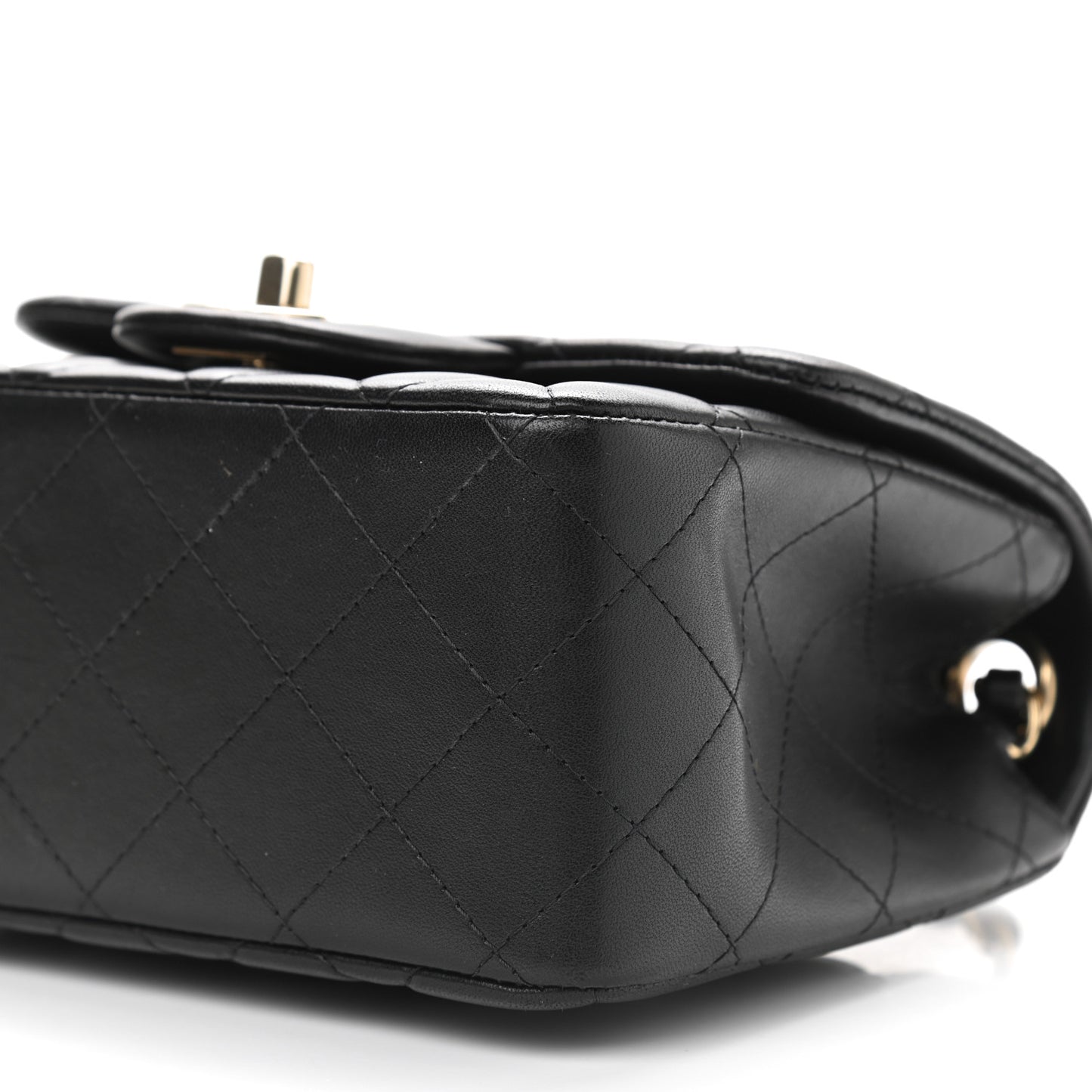 Lambskin Quilted Mini Square Flap Black