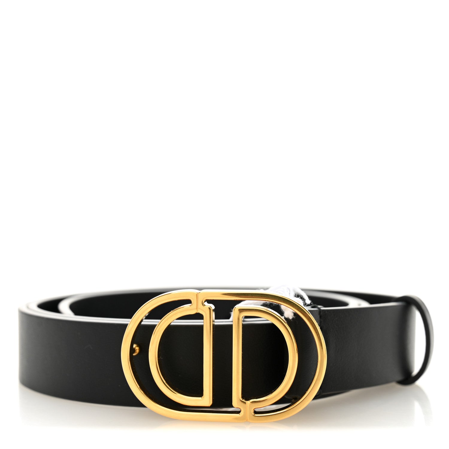 Christian Dior Calfskin 30 Montaigne Cut-Out CD Belt 90 36 Black 1 of 5