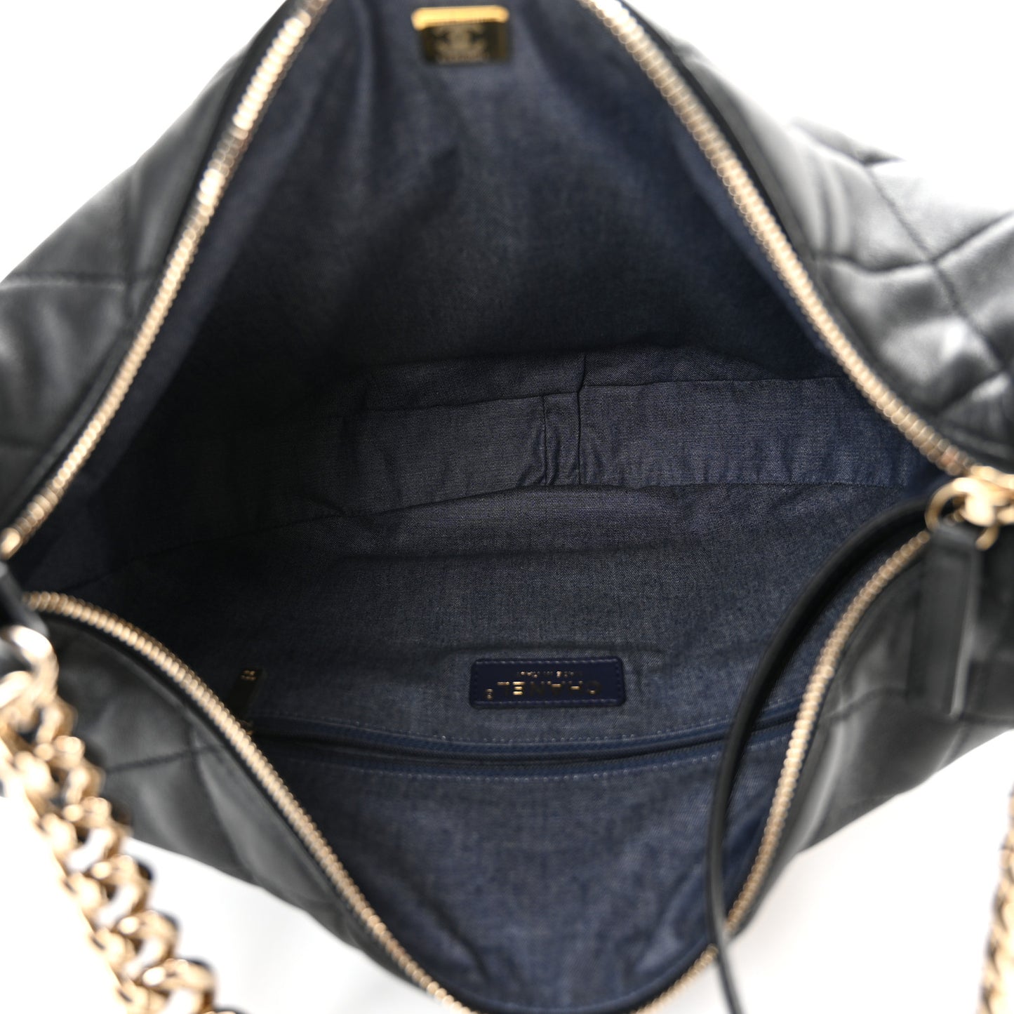 Lambskin Resin Elegant Maxi Hobo Black