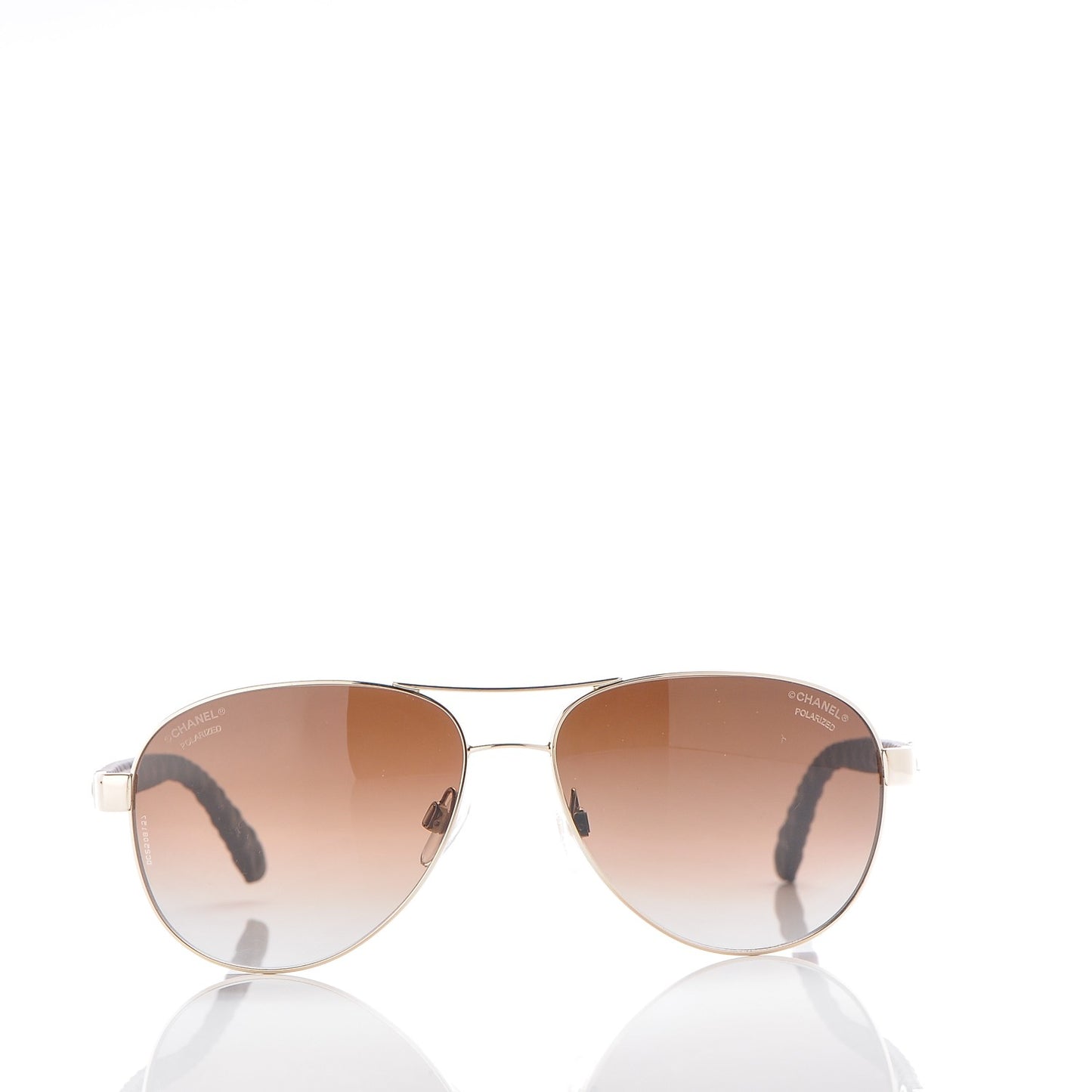 Pilot Summer Polarized Quilted Aviator Sunglasses 4204-Q Gold Brown