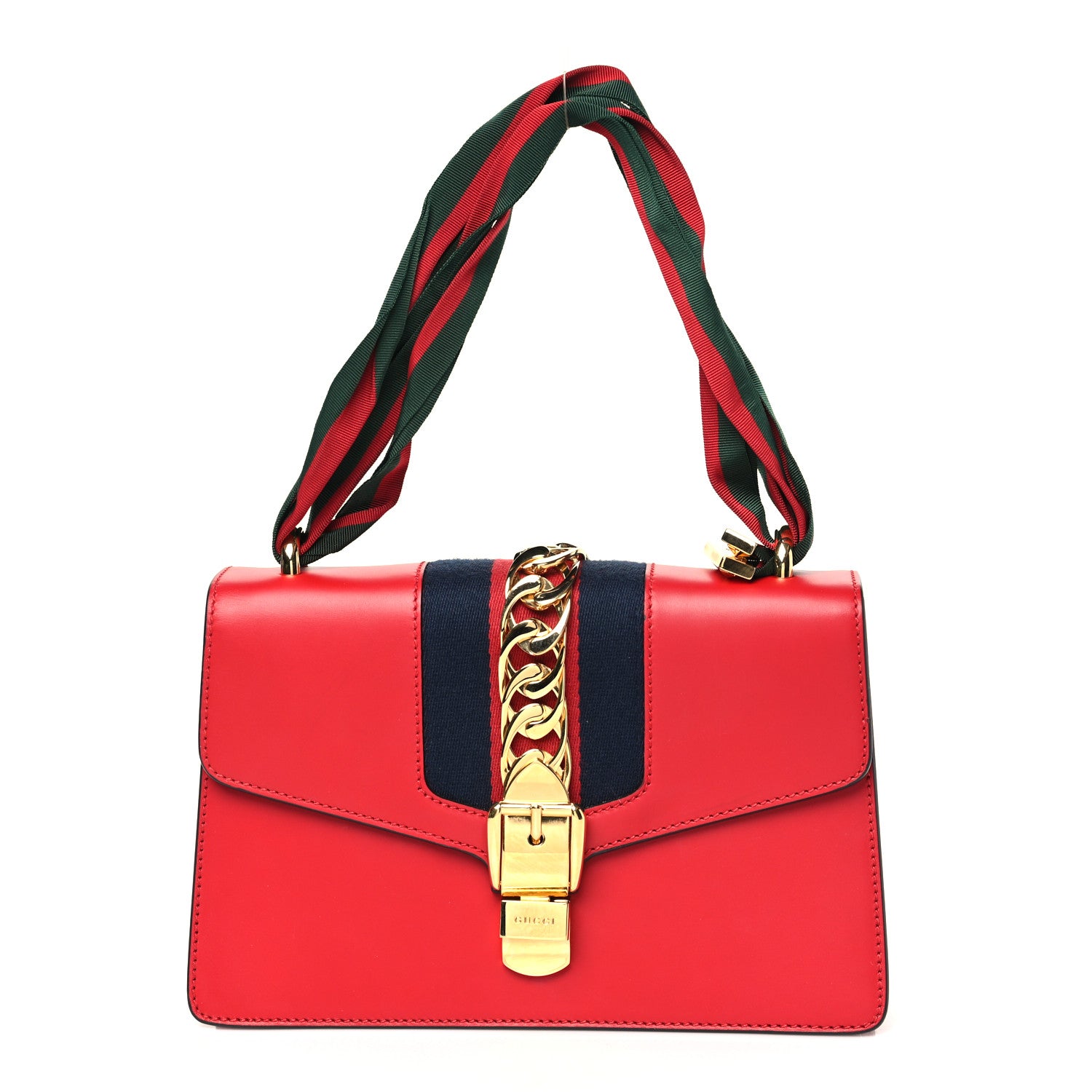 Gucci Calfskin Small Sylvie Shoulder Bag Hibiscus Red 1 of 10