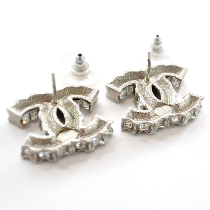 Chanel Baguette Crystal CC Earrings Silver 4 of 5