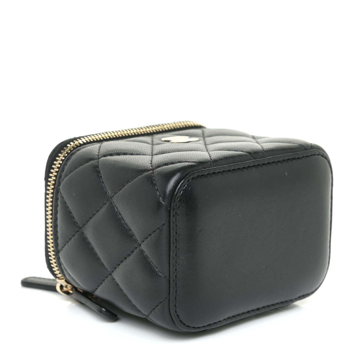 Chanel Lambskin Quilted Mini Vanity Case With Chain Black 5 of 20