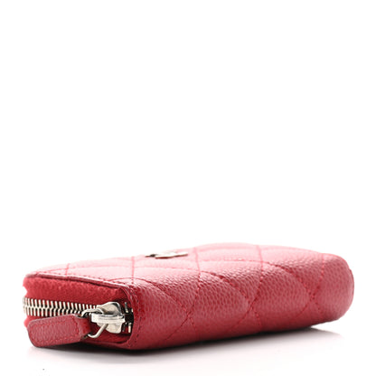 Chanel Metallic Caviar Quilted Zip Coin Purse Dark Pink 4 of 8