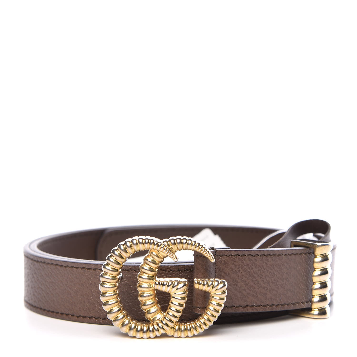 Gucci Textured Dollar Calfskin Torchon Double G 25mm Belt New Acero 1 of 6