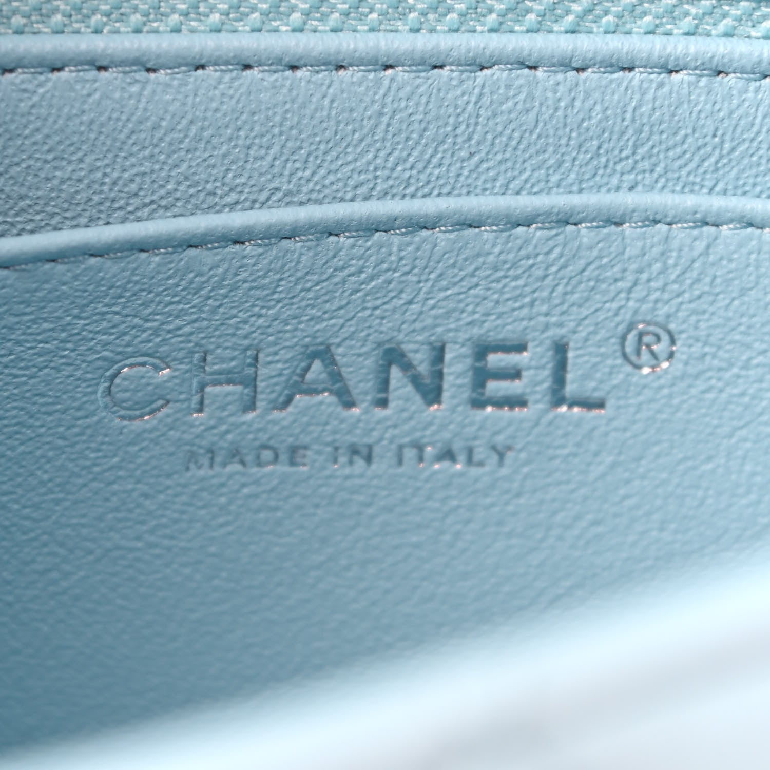 Chanel Lambskin Quilted Mini Rectangular Flap Neon Blue 6 of 9