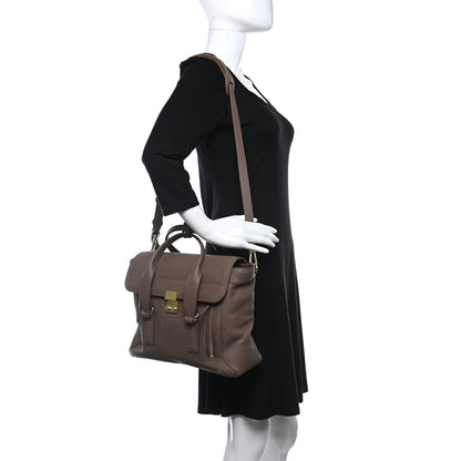 3.1 Phillip Lim Textured Calfskin Medium Pashli Satchel Taupe 2 of 9