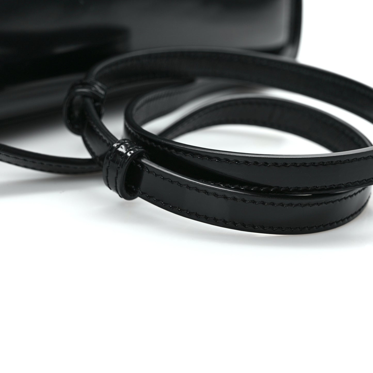 Glazed Calfskin Mini Classic Monogram Cassandra Top Handle Black