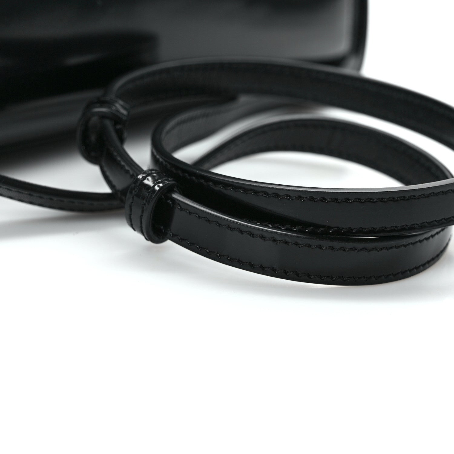 Saint Laurent Glazed Calfskin Mini Classic Monogram Cassandra Top Handle Black 13 of 14