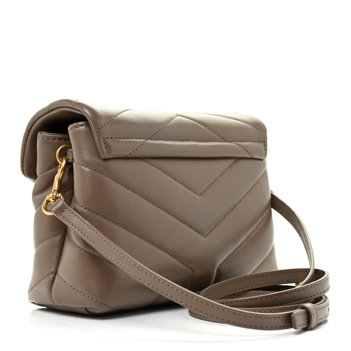 Calfskin Y Quilted Monogram Toy Loulou Crossbody Bag Taupe