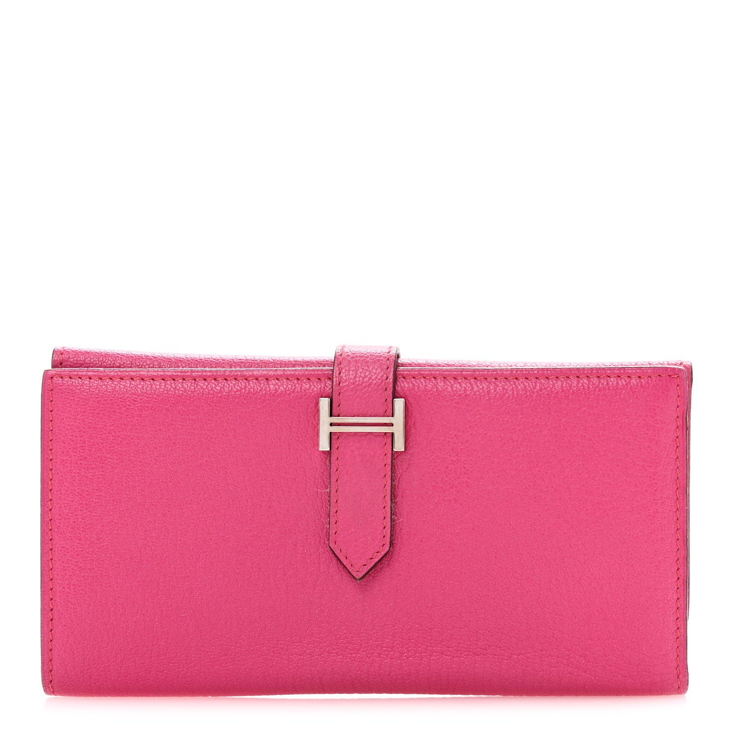Hermes Chevre Mysore Tri-Fold Bearn Wallet Rose Shocking 1 of 11