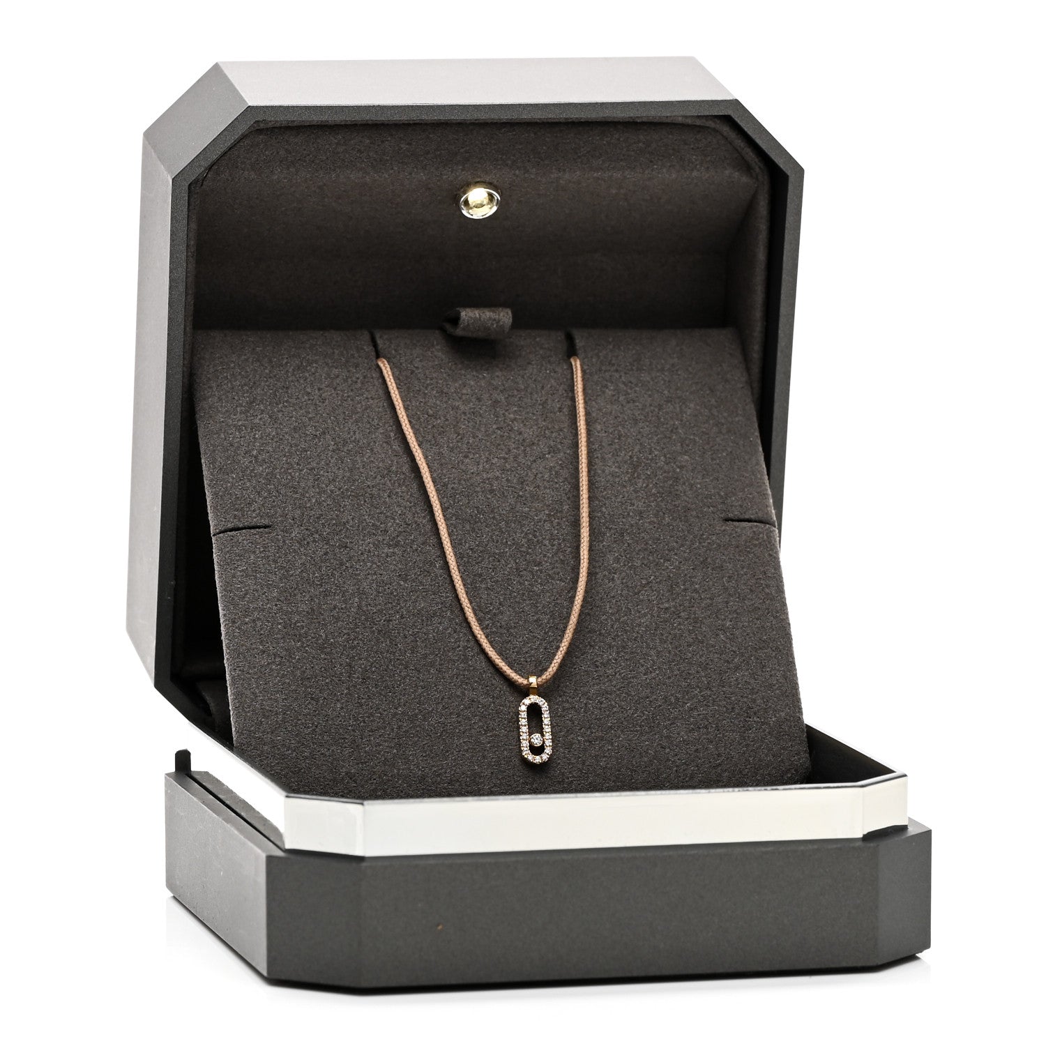Messika 18K Yellow Gold Diamond Cord Cares Pave Necklace Beige 5 of 5