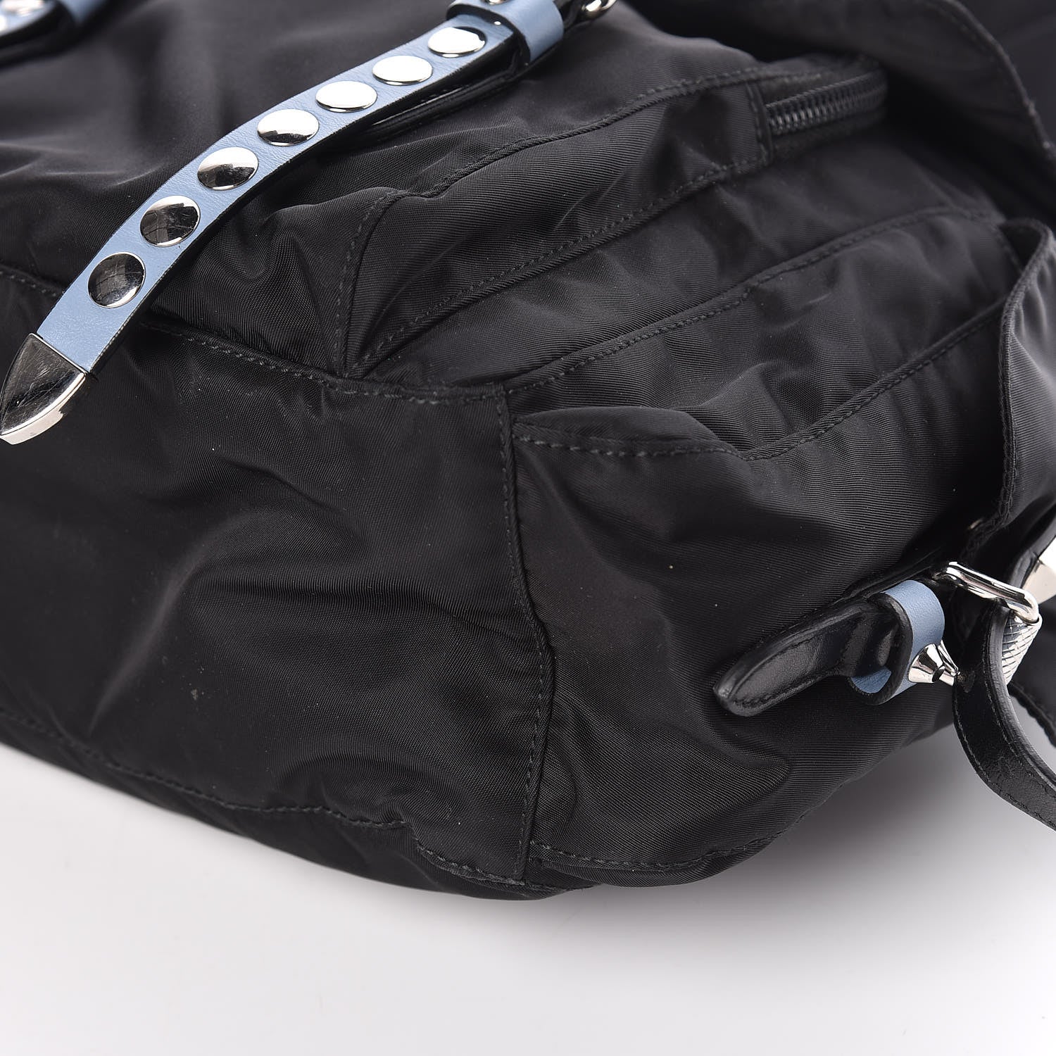 Prada Nylon New Vela Studded Messenger Black Astrale 9 of 12