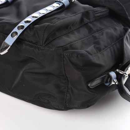 Prada Nylon New Vela Studded Messenger Black Astrale 9 of 12
