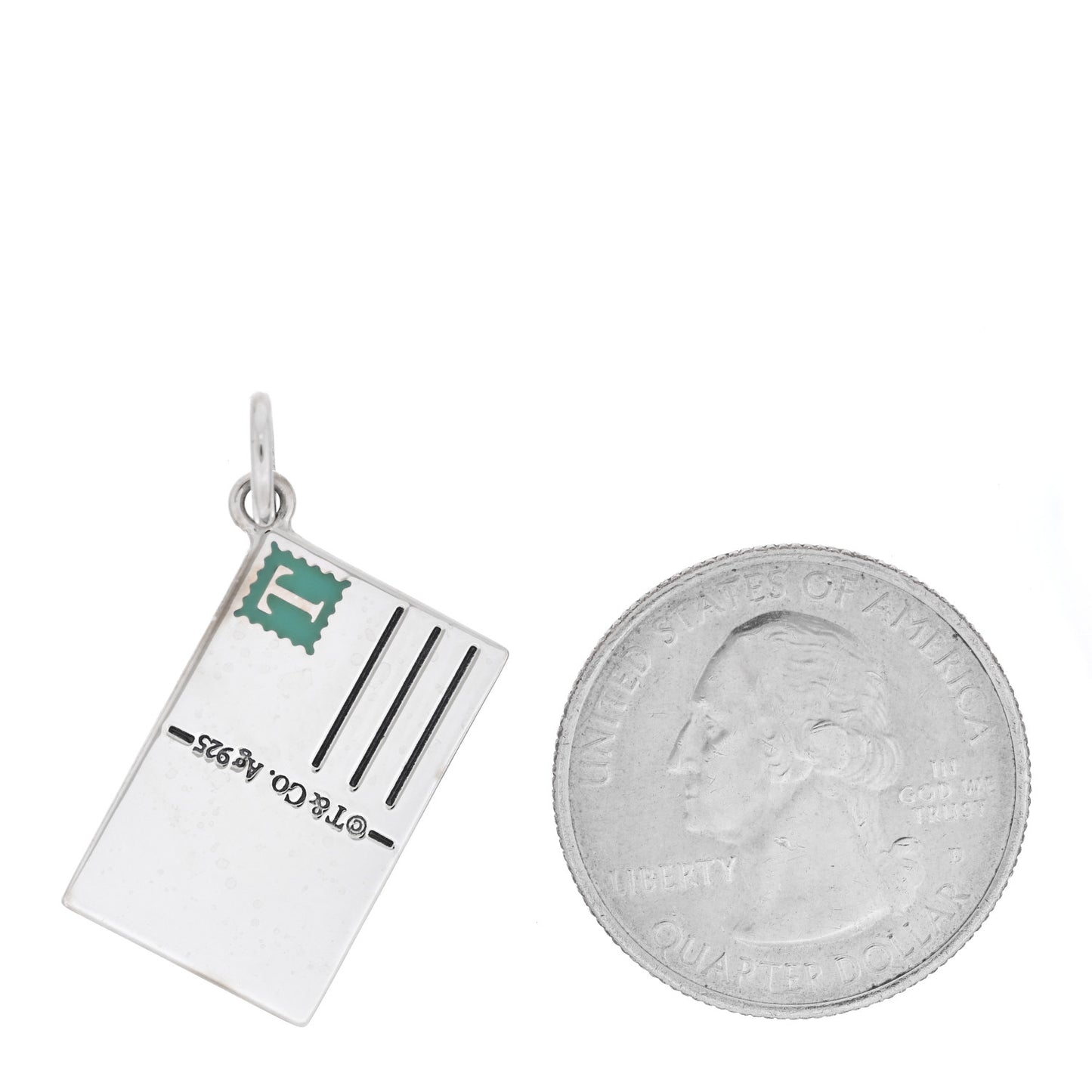 Sterling Silver Enamel Tokyo Postcard Charm Blue