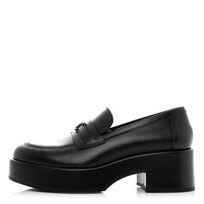 Chanel Calfskin CC Platform Loafers 39.5 Black 1 of 12