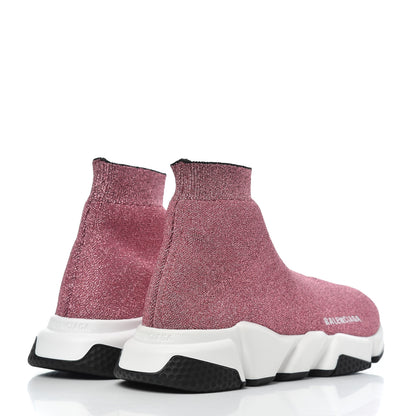 Balenciaga Laminated Knit Bi-Color Sole Womens Speed Sneakers 40 Pink White Black 4 of 9