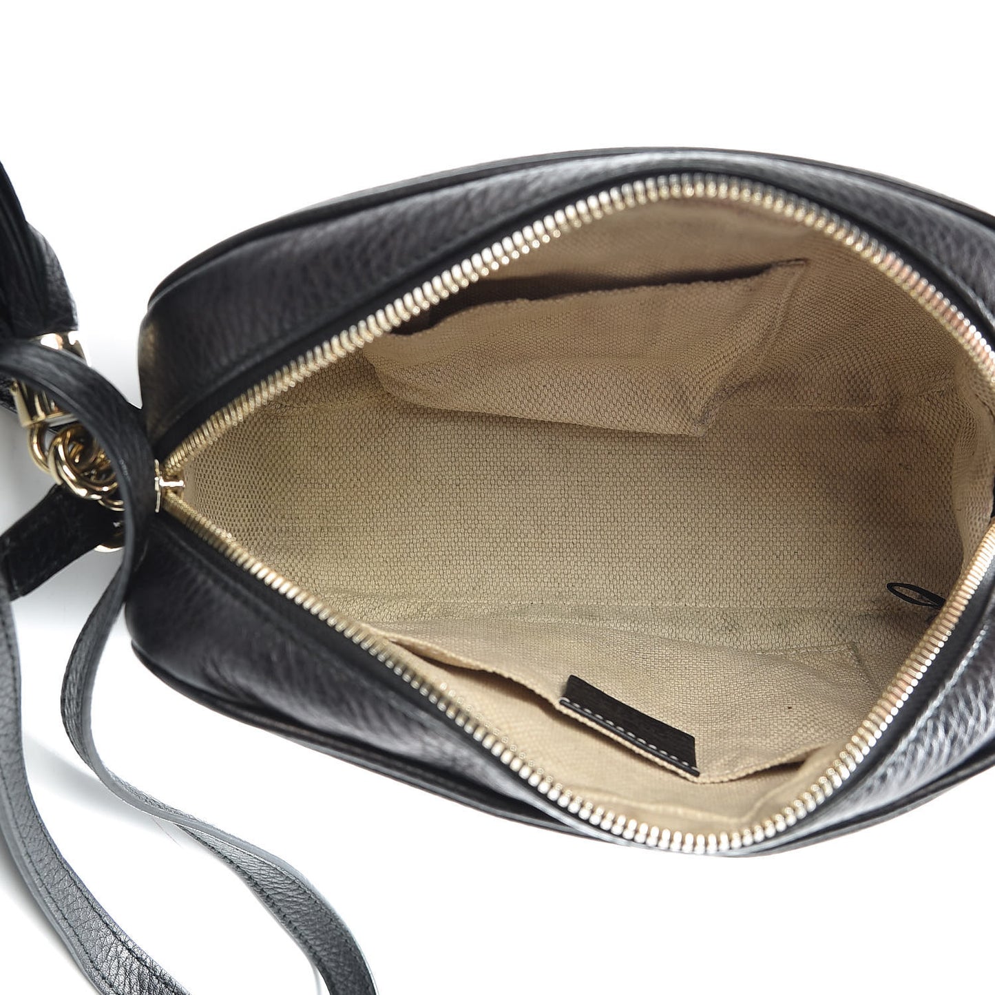 Pebbled Calfskin Small Soho Disco Bag Black