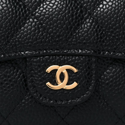 Chanel Caviar Quilted Flap Card Holder Wallet Black 13 of 16