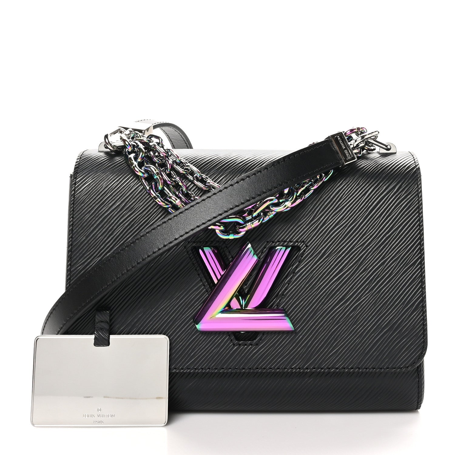 Louis Vuitton Epi Twist Triple Chain Shoulder Bag MM Black 3 of 10