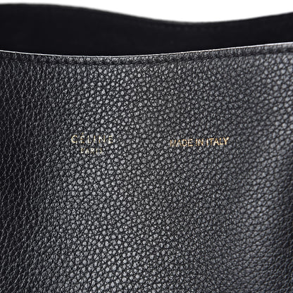 Celine Soft Grained Calfskin Small Belt Cabas Phantom Black 8 of 11