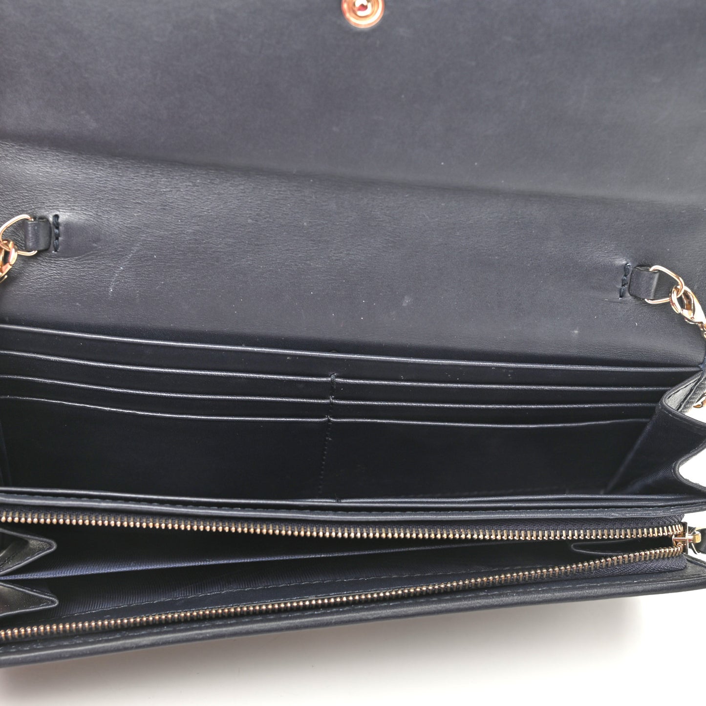 GG Supreme Monogram Dice Chain Wallet Beige Blue