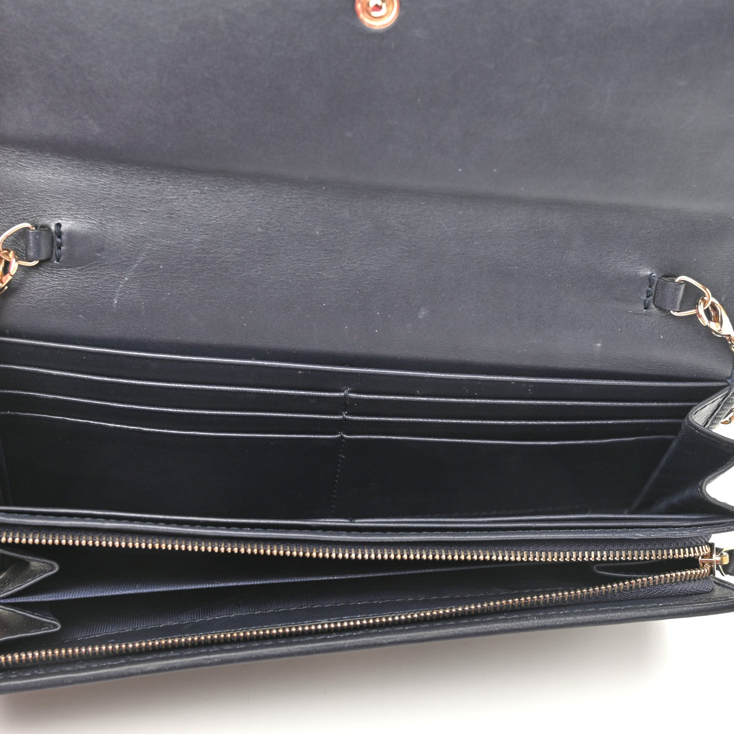 Gucci GG Supreme Monogram Dice Chain Wallet Beige Blue 5 of 10