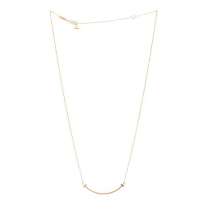 Tiffany 18K Yellow Gold Small T Smile Pendant Necklace 3 of 6