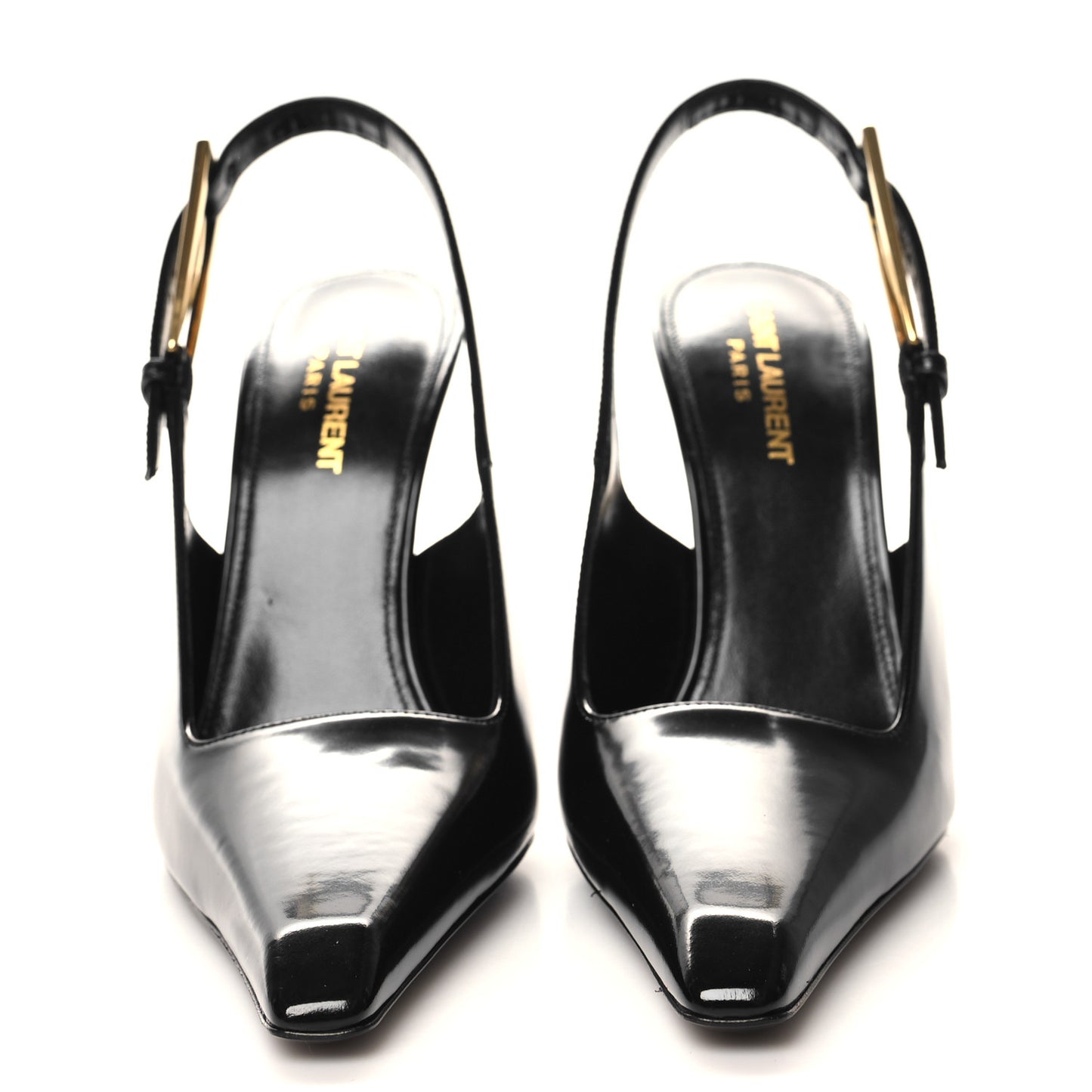 Glazed Calfskin Lee Slingback Pumps 37.5 Black
