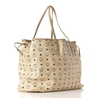 MCM Visetos Large Liz Reversible Shopper Tote Beige 3 of 14
