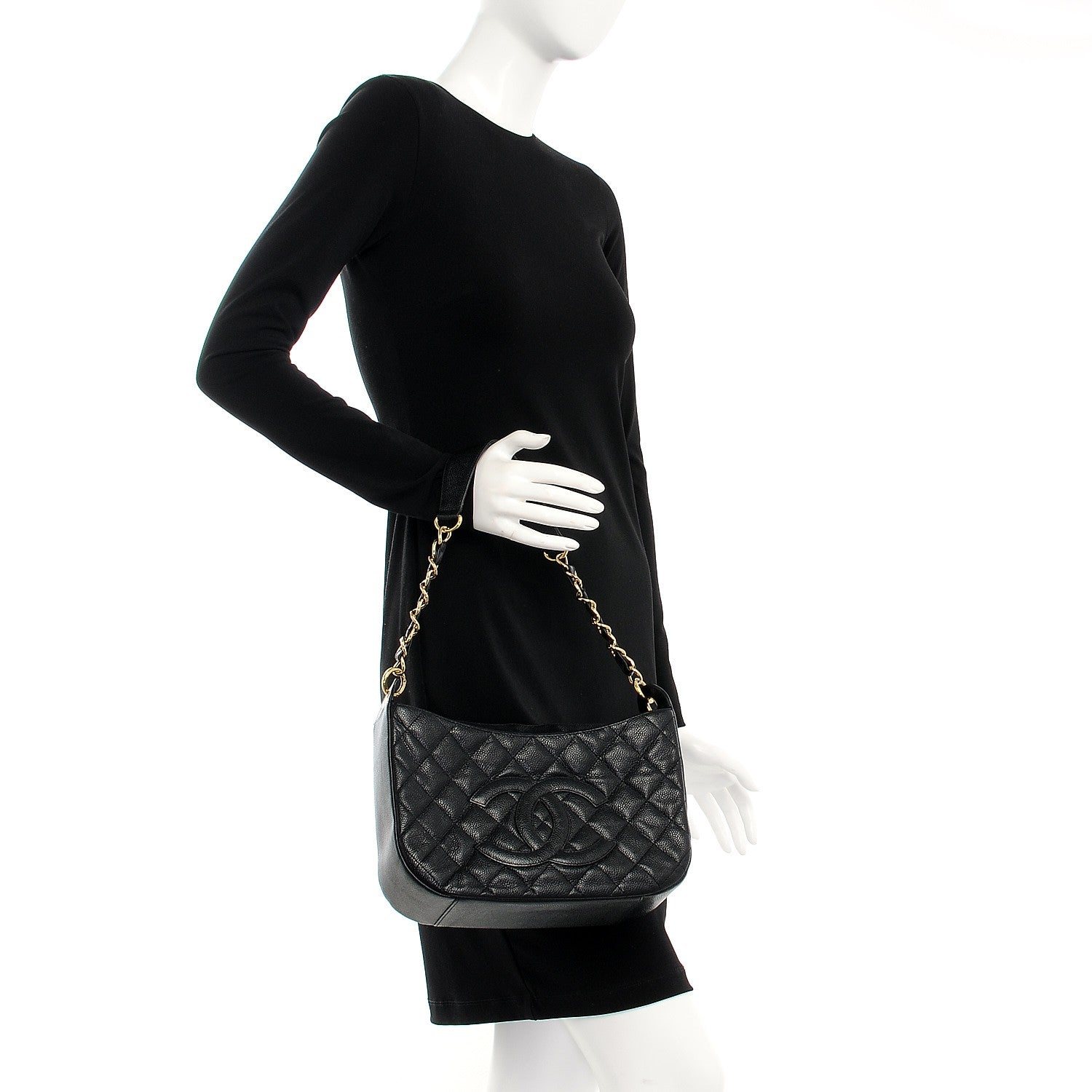 Chanel Caviar Quilted Hobo Black 2 of 8
