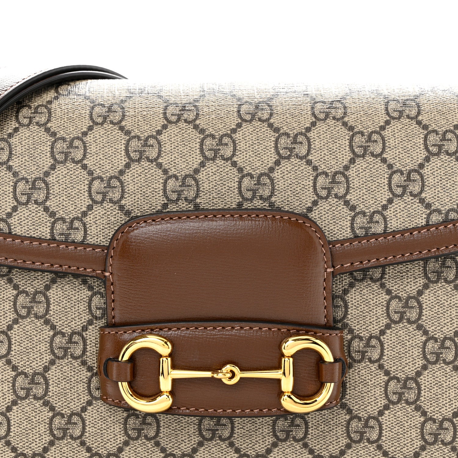 Gucci GG Supreme Monogram Horsebit 1955 Shoulder Bag Beige Brown Sugar 8 of 11