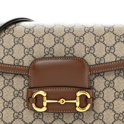 Gucci GG Supreme Monogram Horsebit 1955 Shoulder Bag Beige Brown Sugar 8 of 11